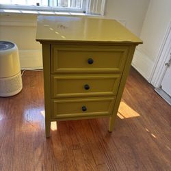Yellow Drawer Cabinet Nightstand