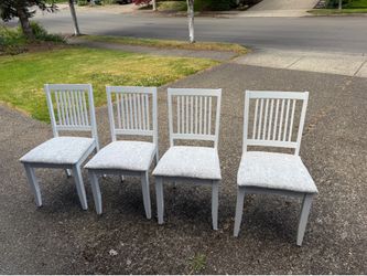 4 white chicken chairs