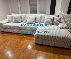 Brand New! 3pcs Corduroy Sectional! Same Day Delivery