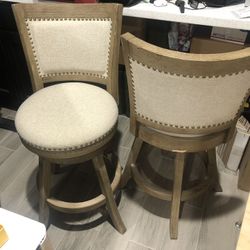 Restoration Hardware Swivel Wood Bar Seat Stool Chair - Furniture West Elm Pottery Barn Crate Barrel 