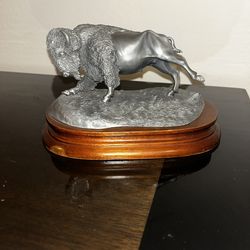Pewter sculpture - Buffalo - Bison