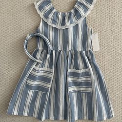 New Rachel Zoe Girls Kids Dress Headband Size 6 Blue Stripe
