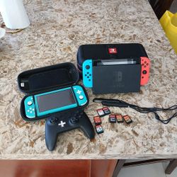 Classic Nintendo Switch And Switch Light Turquoise 