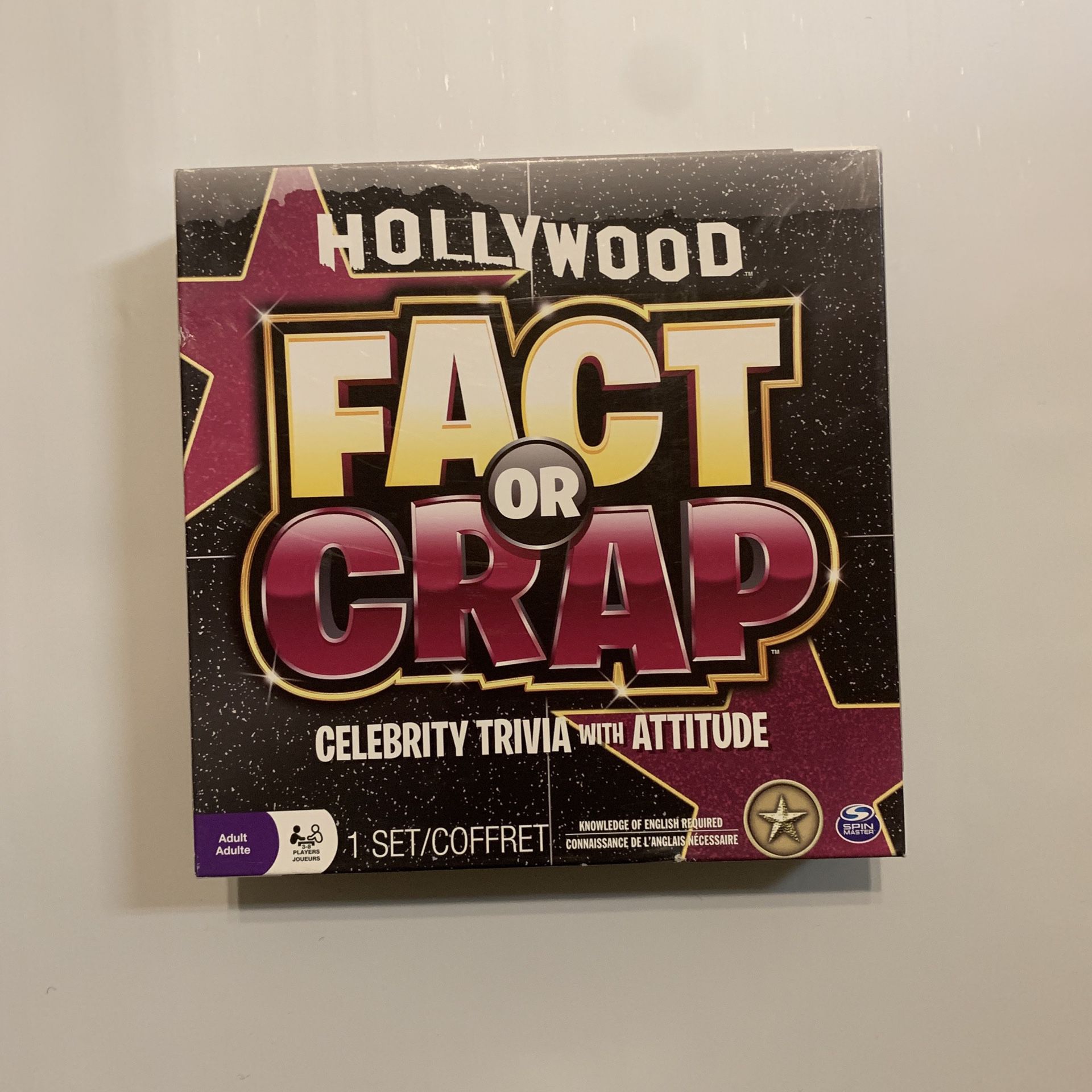 Fact or crap Hollywood adult board/card game
