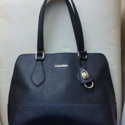 Calvin Klein Leather Canvas Tote