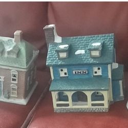 Set 4 Antique Christmas Houses