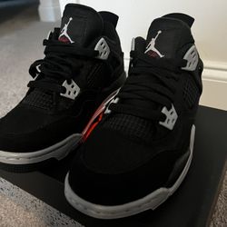 Size 10 Jordan 4 Black Canvas 