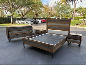 Beautiful Bedroom Set Queen Size Solid Wood Brown Color Like New By Avalon Furniture