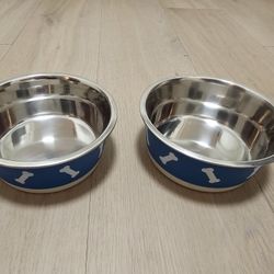 2 Vibrant Life Small Stainless Steel Dog Bowl