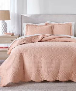 Charter Club Bailey Scallop Rose 3-Piece Quilt Set, Full/Queen