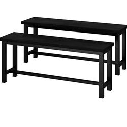 Dining Benches, 39 Inch Kitchen Bench, Pair of 2 for Living Room, Bedroom, Industrial Entryway Bench Dining Room Benches with Metal Legs, Durable and 