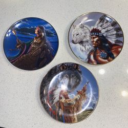 vintage native american collectible Plates Franklin Mint