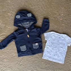 EUC Carter’s baby jacket & shirt, size 6 months