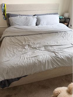King size bed with frame