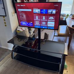 40 Inch 1080p Roku Tv And Glass Stand 