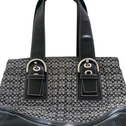 Coach Black And Gray Signature Shoulder Bag