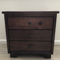 Two Wood Nightstands And Dresser Mirror 