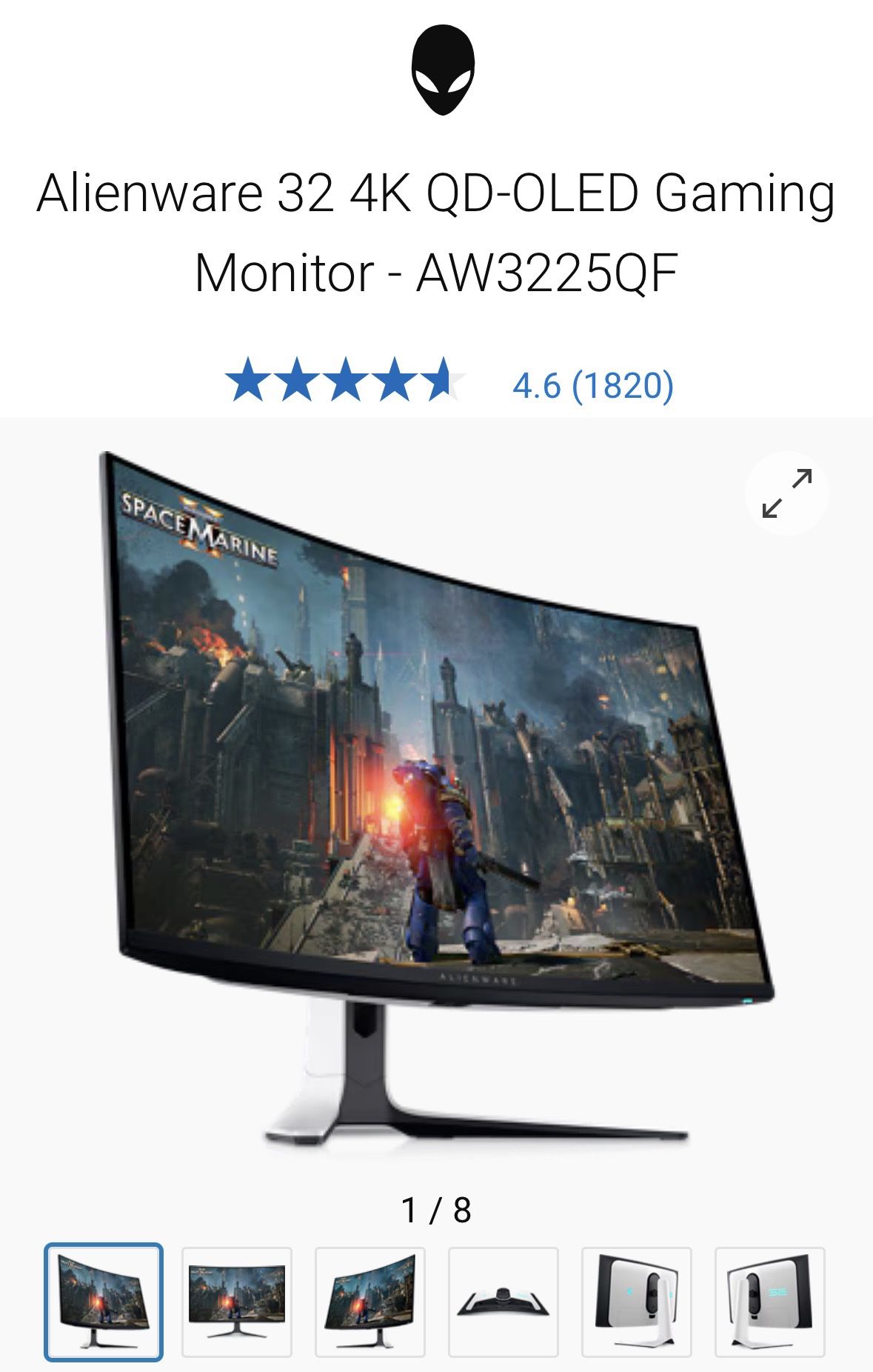 Alienware 32 4K QD-OLED Gaming Monitor - AW3225QF