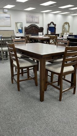 Transitional style counter height dining set