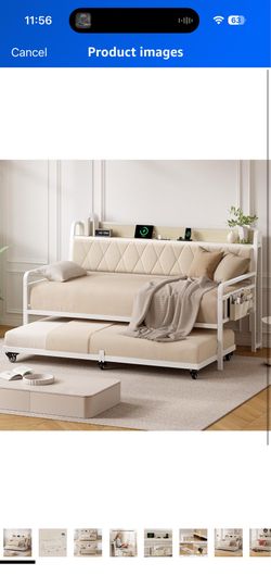 Metal daybed with trundle