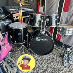 🔥 Black Adult Drum Set Complete 