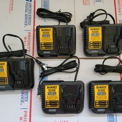 Lot Of 5 Dewalt 12v 20v & 60v Battery Charger's 