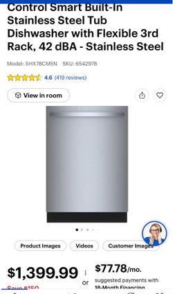 Bosch SHX78CM5N top of line dishwasher brand new