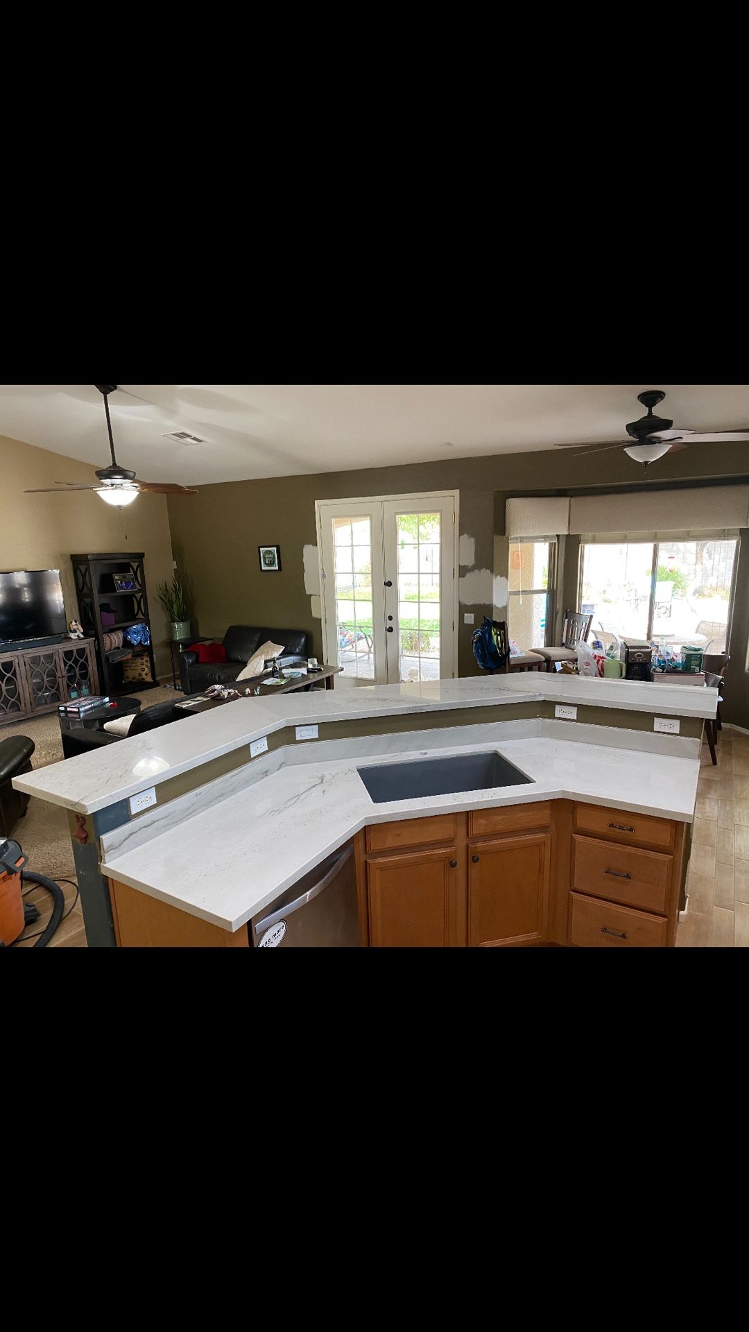 Quartz and granite countertops