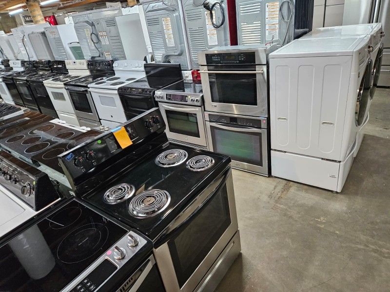 2026 Special Warehouse Full Of Nice Certified Gently Used Washer Dryer Refrigerator Oven Stove Stackable Free Warranty Samsung GE WHIRLPOOL LG BOSH
