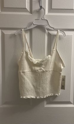 Brand New Ivory Smocked Crop Cami Size L Juniors 