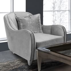 Roxbury Park Slate Velvet Matching Chair