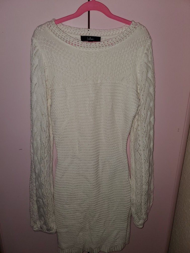 White sweater dress  | Lulus