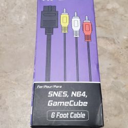 6 Ft A/V Cable For SNES N64 AND Gamecube