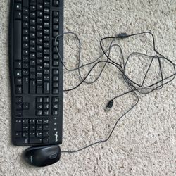 Logitech MK120 Full-size USB Wired Membrane Keyboard and Mouse Bundle For PC Mac