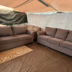 Grey Couch And Loveseat They Both Have Pullout Beds In Them Great Condition Clean We Sell All The Time Delivery $40 Local