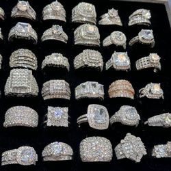 Clearance Sale On All  925 Sterling Silver Engagement, Rings