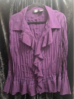 Purple Button Down Blouse