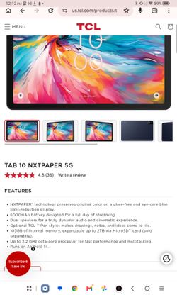 TCL TAB 10 NXTPAPER 5G