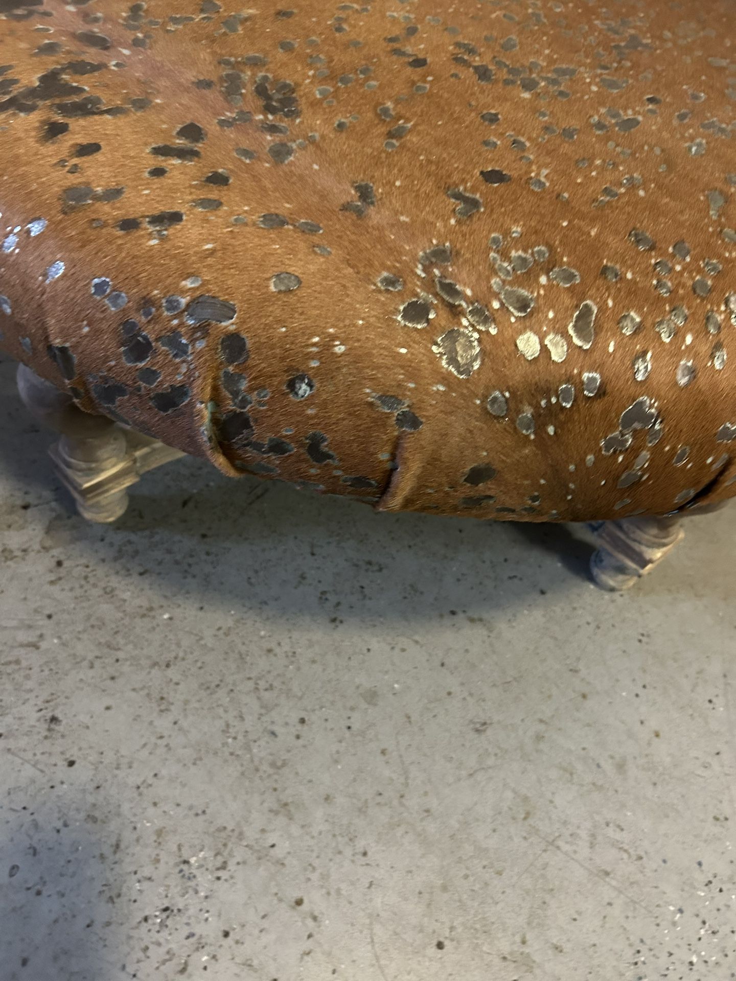 Beautiful Authentic Cowhide Ottoman