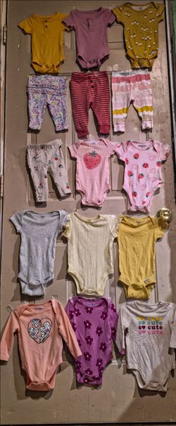 15 piece 0-3 months baby girls onsies bundle