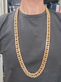 Gold Cuban Chain Necklace 36"
