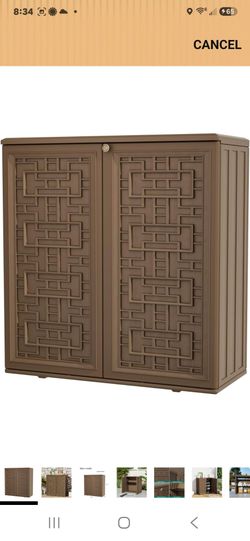 Outdoor Storage Cabinet Waterproof, Resin 62 Gallon Storage