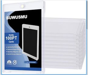 50 Pcs 100 Pt Acrylic Magnetic Card Holders One Touch Card Holder Clear Card Protectors Hard Plastic Magnetic Card Case for Sports Baseball Trading Ca