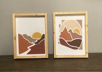 2 Panel Sunrise and Sunset Art