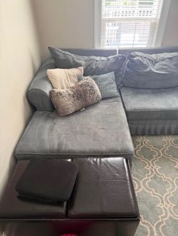 Bob’s Furniture Blue grey sectional