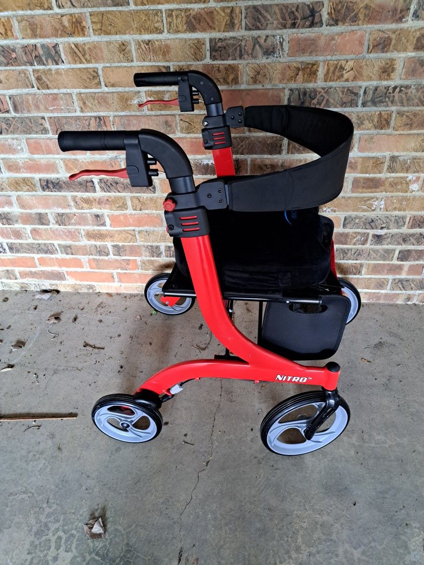 Drive Medical Nitro Euro Style 4 Wheel Rollator With 3" Cushion Seat