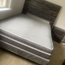 QUEEN BED, BOX spring And Mattress 