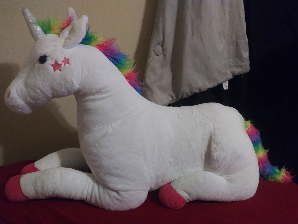 JUMBO PLUSH RAINBOW UNICORN 30" 