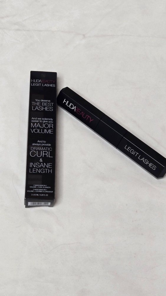 HUDA BEAUTY LEGIT LASHES Double-Ended Volumizing and Lengthening Mascara. BRAND NEW 