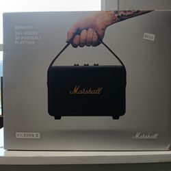 Marshall - Kilburn III Portable Bluetooth Speaker with Bass / Treble / Volume Controls and 3.5 mm Auxiliary Input - Black/Brass